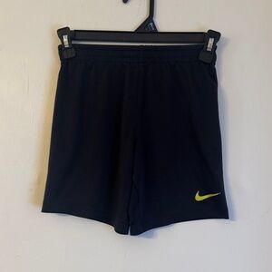 Nike Kids Black Shorts with Yellow Logo